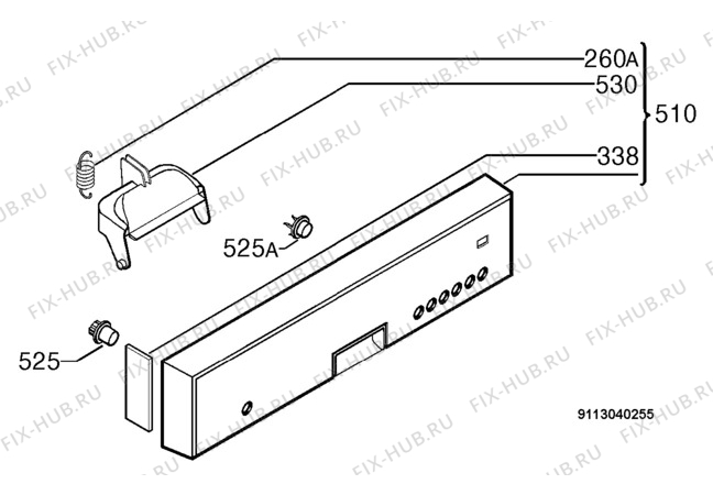 Взрыв-схема посудомоечной машины Arthurmartinelux ASI66009X - Схема узла Command panel 037